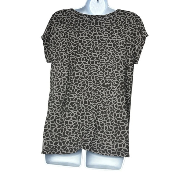 Fresh Produce Womens XL Round Neck Tee Shirt Gray Geometric Short Sleeve - Picture 4 of 7